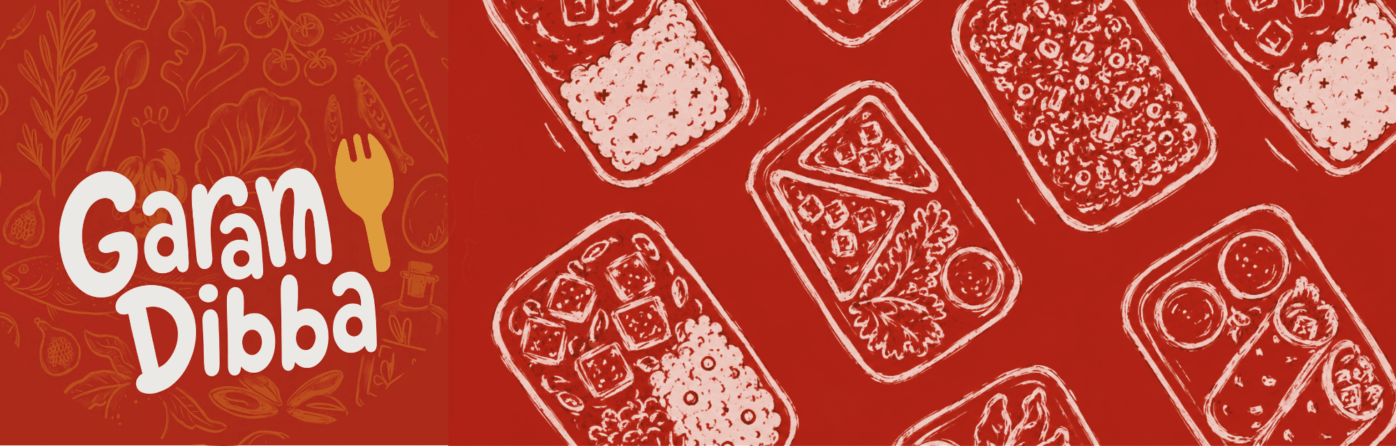 Hand-drawn homestyle Indian meal boxes